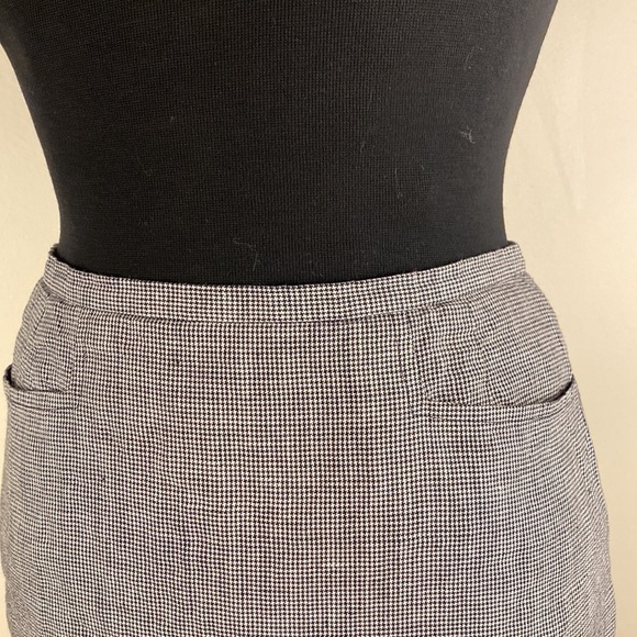 Talbots linen skirt Irish linen petite size 8 slit in back pockets black white - Picture 3 of 9